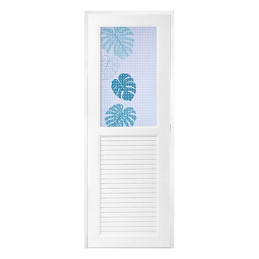 ประตูห้องน้ำ UPVC AZLE AZ112 MONSTERA 70X200 ซม. สีขาว พร้อมวงกบ ไม่เจาะลูกบิด