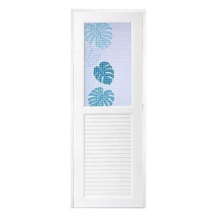 ประตูห้องน้ำ UPVC AZLE AZ112 MONSTERA 70X200 ซม. สีขาว พร้อมวงกบ ไม่เจาะลูกบิด