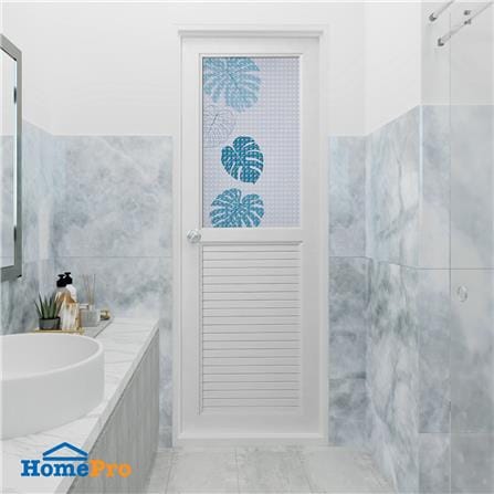 ประตูห้องน้ำ UPVC AZLE AZ112 MONSTERA 70X200 ซม. สีขาว พร้อมวงกบ ไม่เจาะลูกบิด_5
