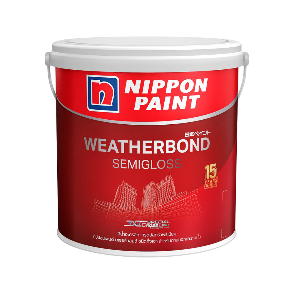 สีน้ำทาภายนอก ชนิดกึ่งเงา NIPPON PAINT WEATHERBOND BASE A 1 แกลลอน