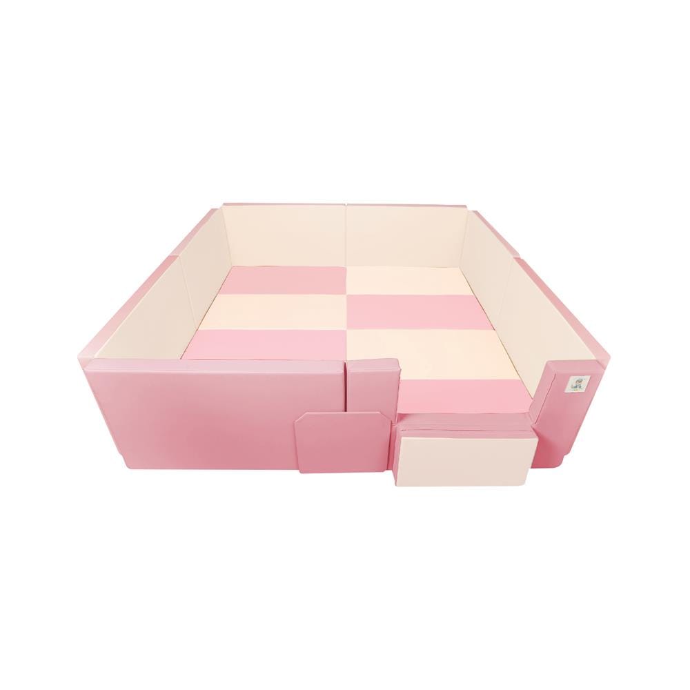 คอกกั้นเด็ก GEKO ไซซ์ 2x2 ม. หนัง PU สีชมพู/ครีม