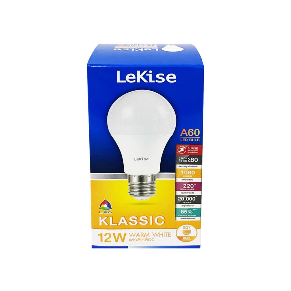 หลอด LED LEKISE A60 KLASSIC 12 วัตต์ E27 WARMWHITE