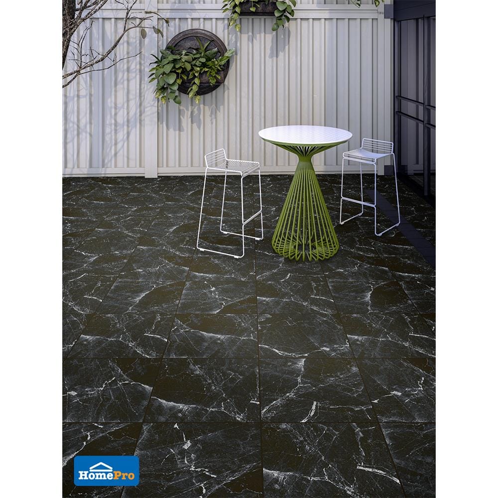 กระเบื้องพื้นพอร์ซเลน  16x16 นิ้ว COTTO อวาลอน ดำ ExC PM 0.96M2
