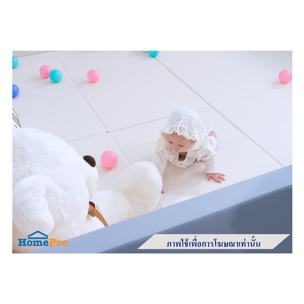 คอกกั้นเด็ก GEKO ไซซ์ M หนัง PU สีเทา/ครีม