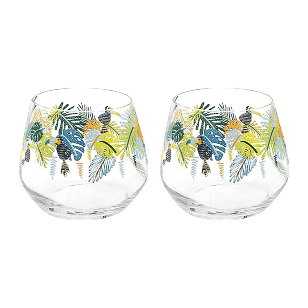 แก้วน้ำ 345ml OCEAN GLASS JUNGLE LEAVES แพ็ค 2 ใบ
