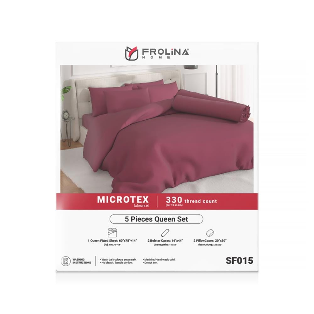 ชุดผ้าปูที่นอน 5 ฟุต (ชุด 5 ชิ้น) FROLINA MICROTEX SF015
