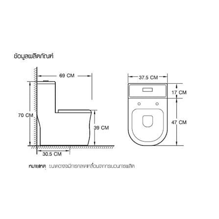 สุขภัณฑ์ 1 ชิ้น MOYA 323 3/6 ลิตร สีขาว_9