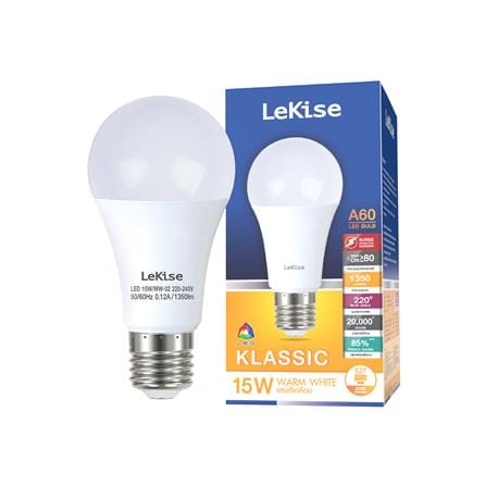 หลอด LED LEKISE A60 KLASSIC 15 วัตต์ WARMWHITE E27_3