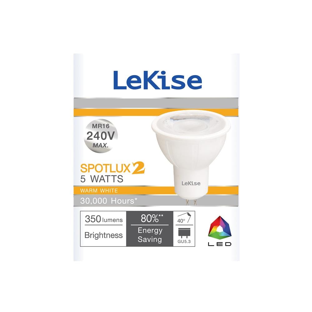 หลอด LED LEKISE SPOTLUX2 MR16 5 วัตต์ WARMWHITE GU5.3