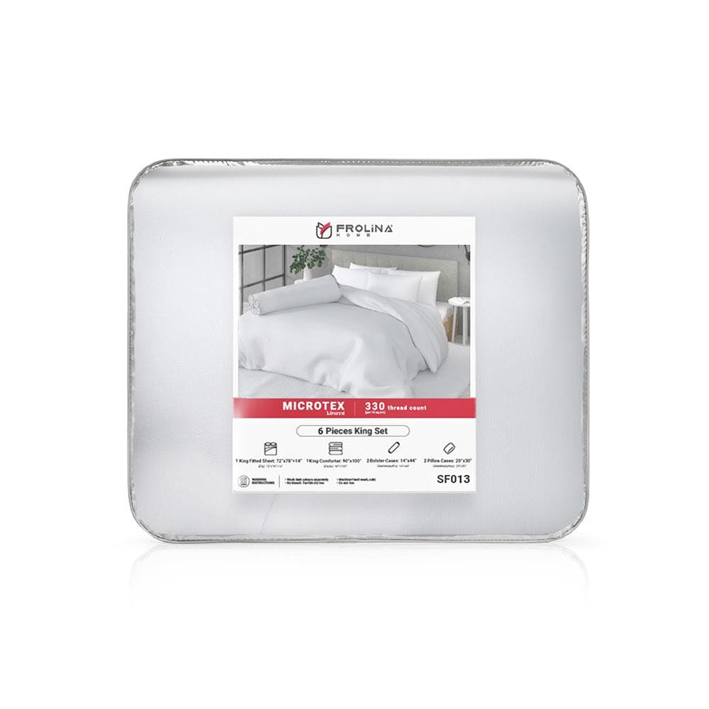 ชุดผ้าปูที่นอน 6 ฟุต 6 ชิ้น FROLINA MICROTEX SF013