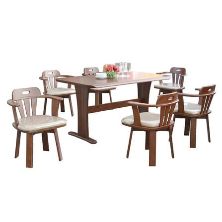 ชุดโต๊ะอาหาร 6 ที่นั่ง GROWN YAMAHA สี LIGHT WALNUT_0