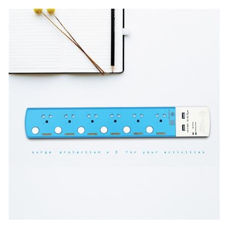 รางปลั๊กไฟ 6 ช่อง 6 สวิตช์ 2 USB TOSHINO TSP-6T 3 ม._4