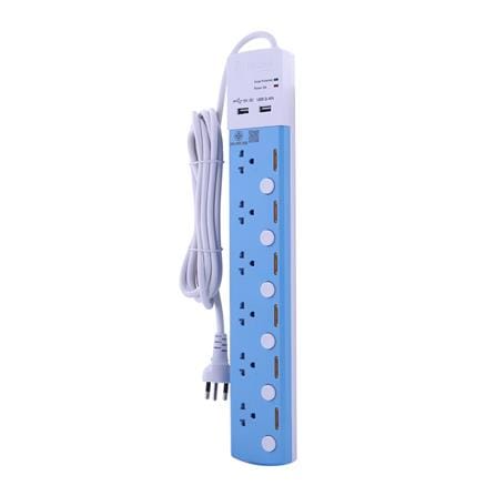รางปลั๊กไฟ 6 ช่อง 6 สวิตช์ 2 USB TOSHINO TSP-6T 3 ม._2