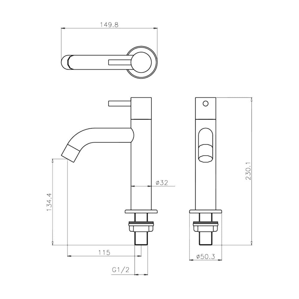 ก๊อกอ่างล้างหน้าเดี่ยว WS WS-0204M สเตนเลส
