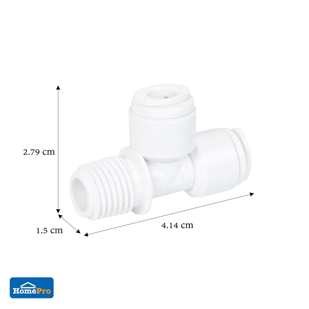 ข้อต่อสามทางเกลียวนอกเครื่องกรองน้ำ DEXZON SPEED FIT 1/4 นิ้ว