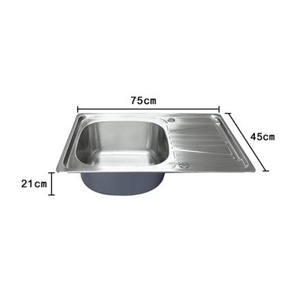 ซิงค์ฝัง 1หลุม 1ที่พัก LUCKY FLAME STB-7545XL สเตนเลส_3