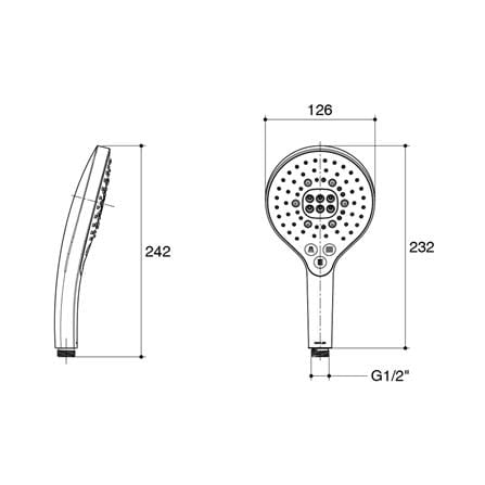 หัวฝักบัวสายอ่อน 3 ระดับ KOHLER รุ่น K-R24717T-CP สีโครม_1