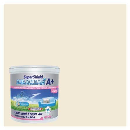 สีน้ำทาภายใน TOA SUPERSHIELD DURACLEAN A PLUS #8516 สี COTTAGE WHITE ด้าน 2.5 แกลลอน_0