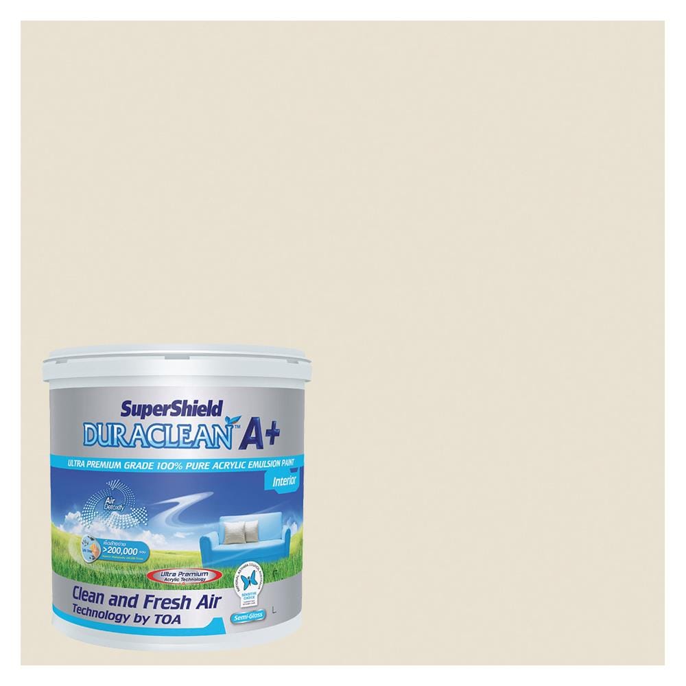สีน้ำทาภายใน TOA SUPERSHIELD DURACLEAN A PLUS #8499 สี MEADOW DAY กึ่งเงา 2.5 แกลลอน