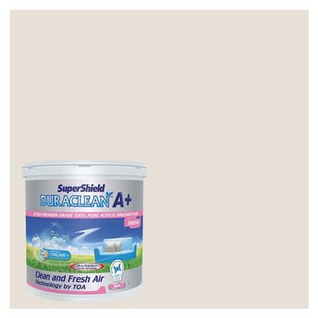 สีน้ำทาภายใน TOA SUPERSHIELD DURACLEAN A PLUS #8764 สี LAMB'S WOOL ด้าน  2.5 แกลลอน_0