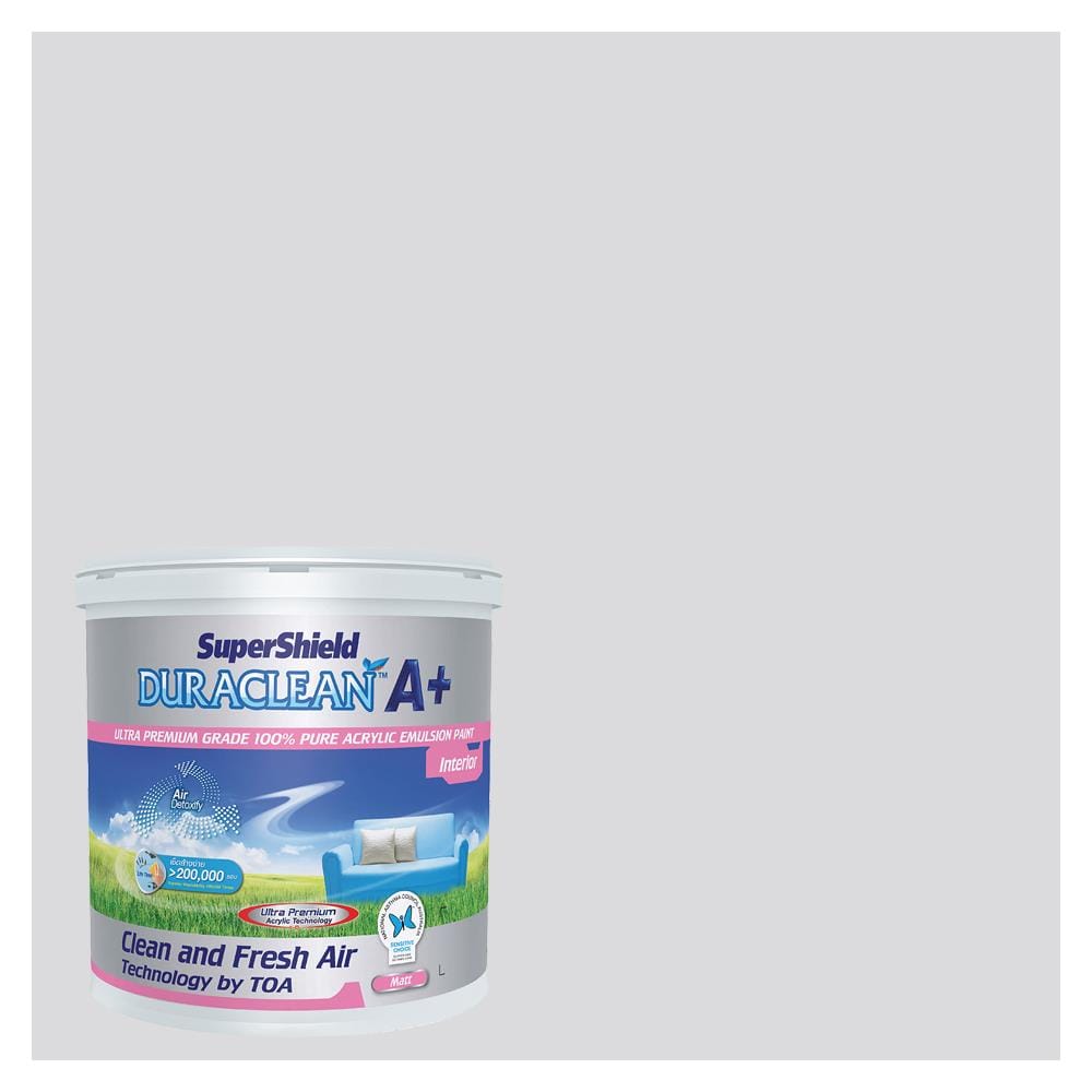สีน้ำทาภายใน TOA SUPERSHIELD DURACLEAN A PLUS #8332 สี WIBERIAN SNOWFLAKE ด้าน 2.5 แกลลอน