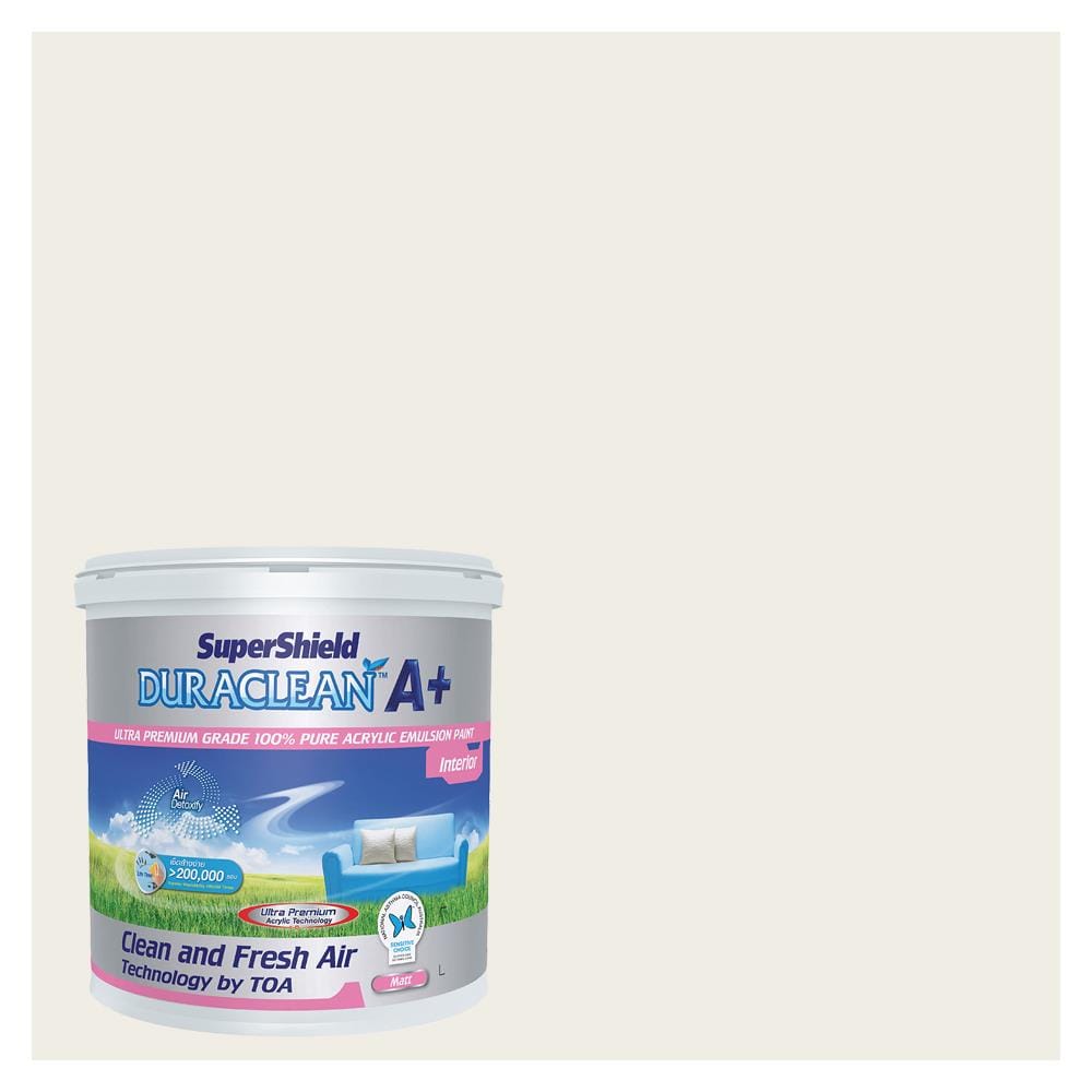สีน้ำทาภายใน TOA SUPERSHIELD DURACLEAN A PLUS #8444 สี SIERA BLANCA ด้าน 2.5 แกลลอน
