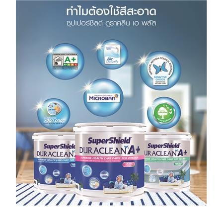 สีน้ำทาภายใน TOA SUPERSHIELD DURACLEAN A PLUS #8260 สี MERCURY กึ่งเงา 2.5 แกลลอน_3