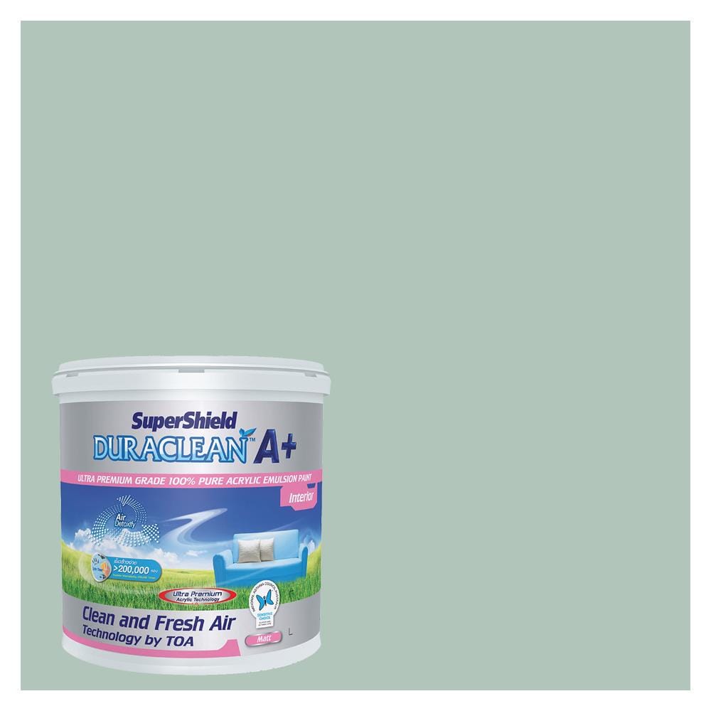 สีน้ำทาภายใน TOA SUPERSHIELD DURACLEAN A PLUS #8354 สี SOFT SPRUCE ด้าน 2.5 แกลลอน
