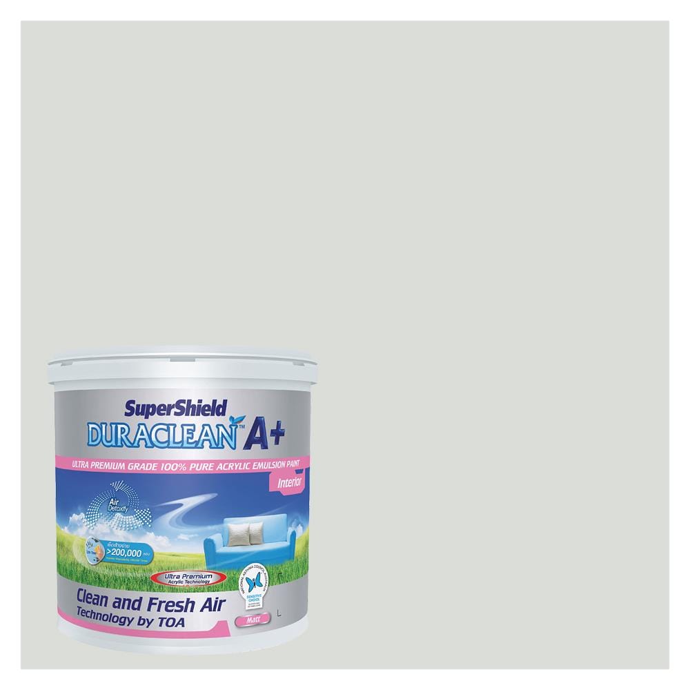 สีน้ำทาภายใน TOA SUPERSHIELD DURACLEAN A PLUS #8316 สี FIRST FROST ด้าน 2.5 แกลลอน