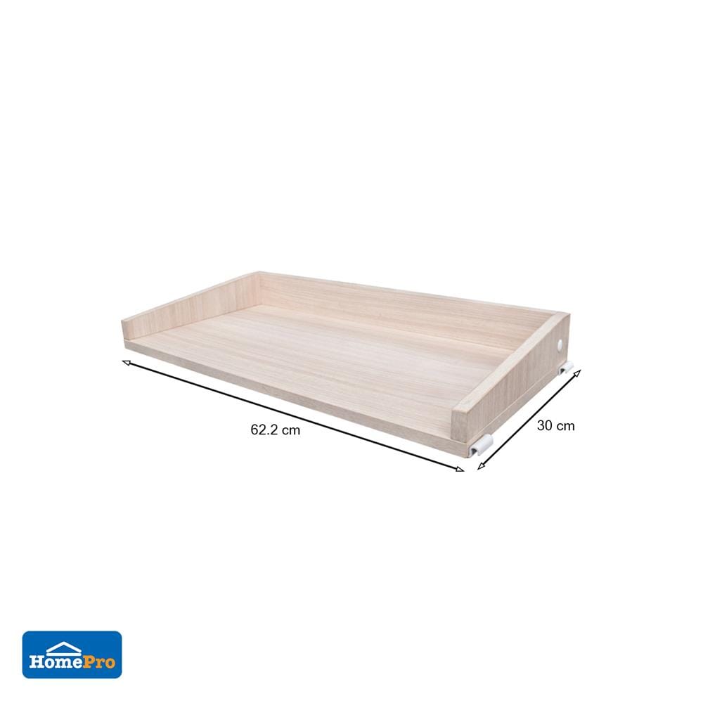 แผ่นชั้นไม้เมลามีนพร้อมขอบกันตก STACKO COZI 62.2X30X7.6 ซม. สีวอลนัท