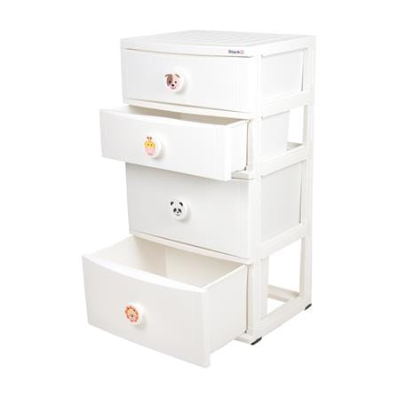 ตู้ลิ้นชัก 4 ชั้น STACKO C12 56X45X105 ซม. ANIMAL สีขาว_2