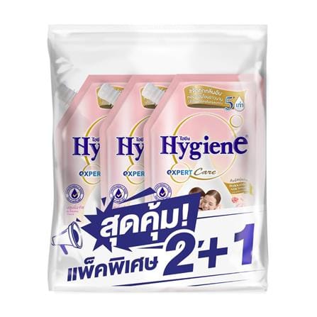 รีฟิลน้ำยาปรับผ้านุ่ม HYGIENE 480 มล. บลูมมิ่งทัช 2แถม1_0