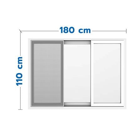 หน้าต่างบานเลื่อน UPVC S-F-S มุ้ง HOFFEN PRO 180X110 ซม. สีขาว_0