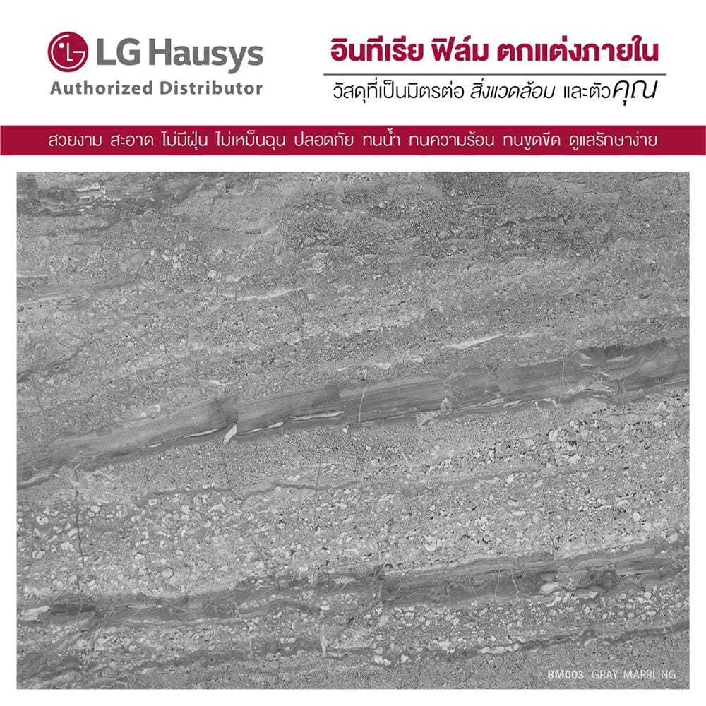 วอลล์สติ๊กเกอร์ LX HAUSYS BM003 1.22X2 ม. สีเทา