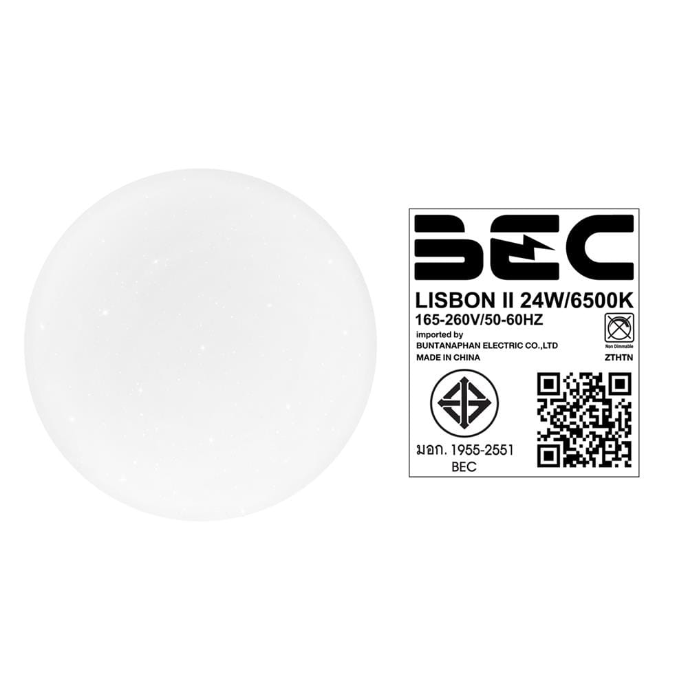 ไฟเพดาน LED BEC LISBON II 15 นิ้ว 24 วัตต์ DAYLIGHT สีขาว