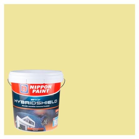 สีน้ำทาภายนอก NIPPON PAINT HYBRIDSHIELD สี YELLOW NECKLACE #NPYO1104P กึ่งเงา 2.5 แกลลอน_0