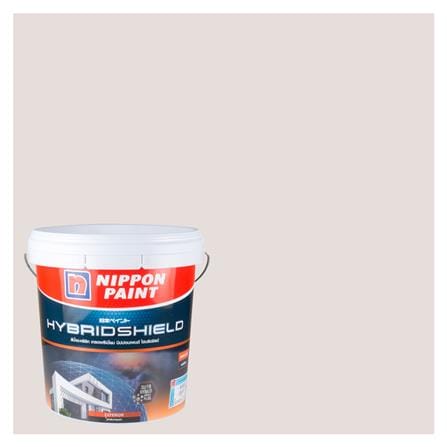 สีน้ำทาภายนอก NIPPON PAINT HYBRIDSHIELD สี WISTERIA WHITE #NPOW1046P กึ่งเงา 2.5 แกลลอน_0