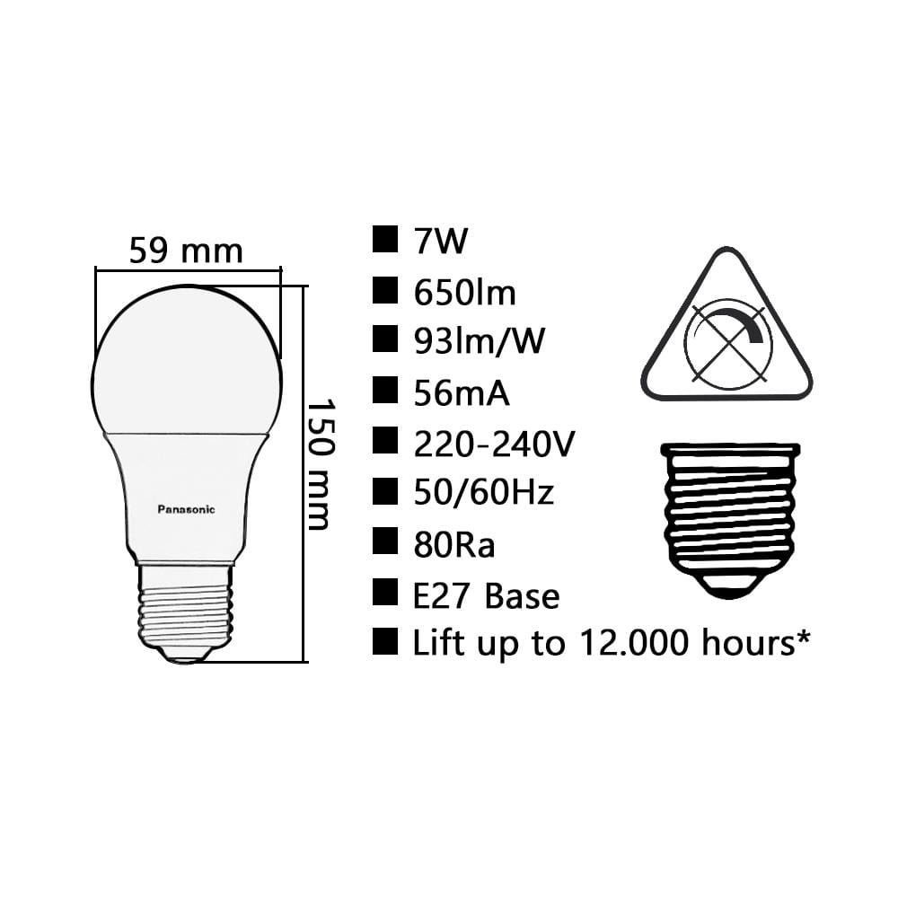 หลอด LED PANASONIC NEO 7 วัตต์ DAYLIGHT E27 แพ็ก 4 ชิ้น