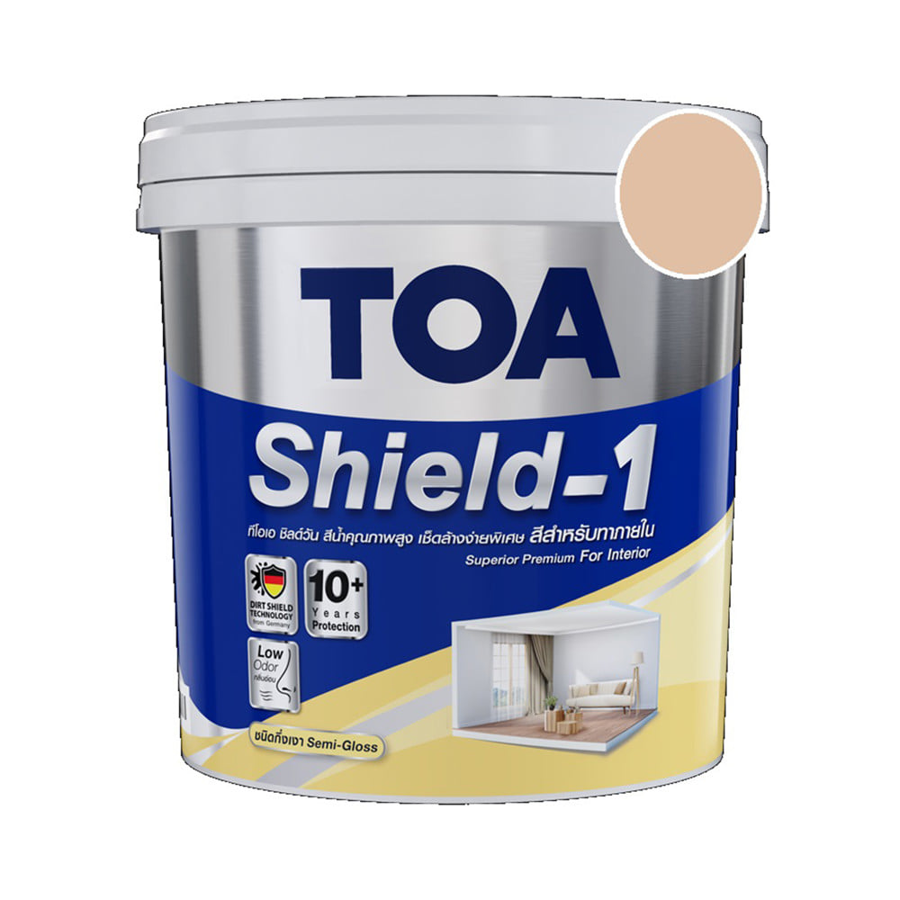 สีน้ำทาภายใน ชนิดกึ่งเงา TOA SHIELD-1 NANO BASE B 8602 สี FACE OF INNOCENCE 9 ลิตร