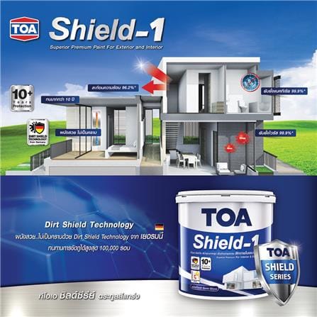 สีน้ำทาภายใน ชนิดกึ่งเงา TOA SHIELD-1 NANO BASE B 8329 สี PUSSY WILLOW 9 ลิตร_3