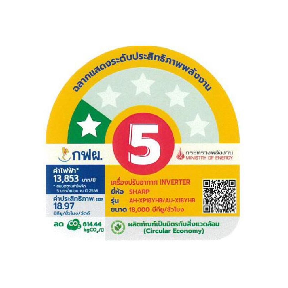 แอร์ผนัง SHARP AH/AU- XP18YHB 18000 บีทียู อินเวอร์เตอร์