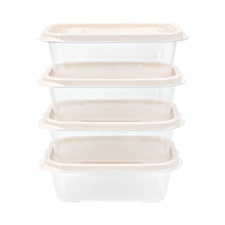 กล่องอาหาร KECH 9001 600 มล. สีเบจ แพ็ก 4 ชิ้น_1