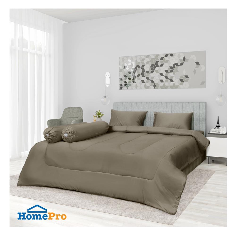 ชุดผ้าปูที่นอน 6 ฟุต 6 ชิ้น HOME LIVING STYLE CLINIC สีเทา