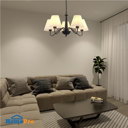 ไฟช่อ CARINI H10340-5 สีขาว/ดำ 5 หัว_3