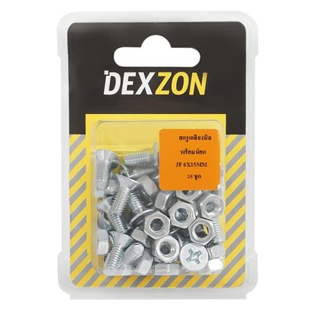 สกรูเกลียวมิลน็อต JF DEXZON 6X15 มม. 25 ตัว_1