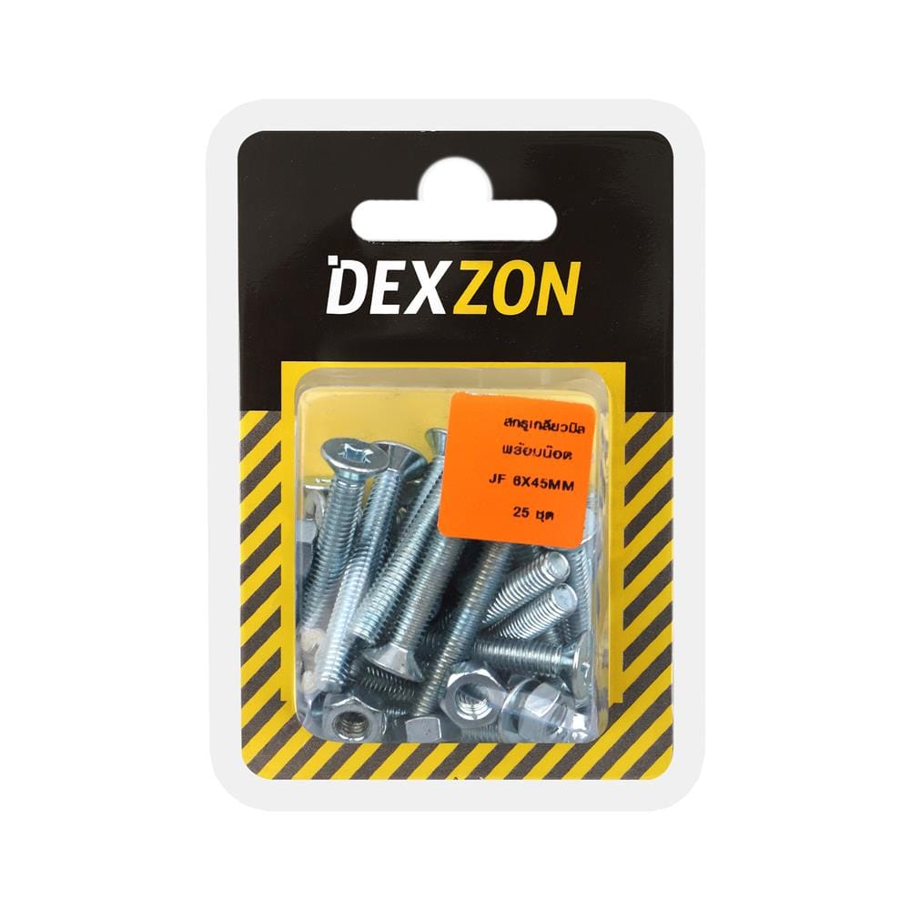 สกรูเกลียวมิลน็อต JF DEXZON 6X45 มม. 25 ตัว