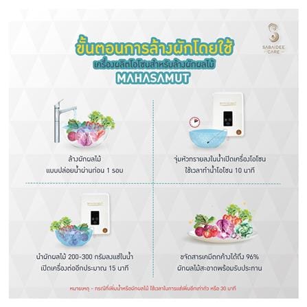 เครื่องผลิตโอโซนและล้างผักผลไม้ SABAIDEE M01_7