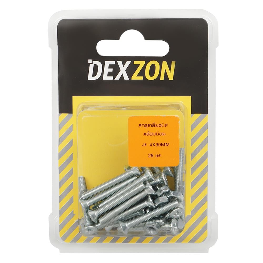 สกรูเกลียวมิลน็อต JF DEXZON 4X30 มม. 25 ตัว