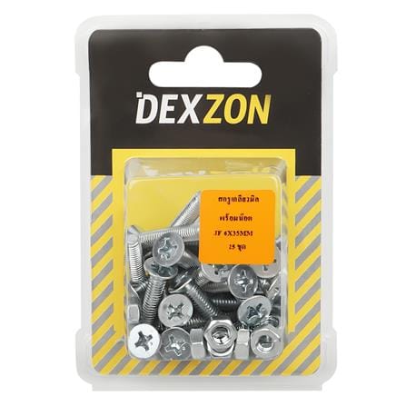 สกรูเกลียวมิลน็อต JF DEXZON 6X35 มม. 25 ตัว_1
