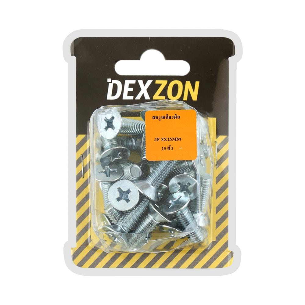 สกรูเกลียวมิลน็อต JF DEXZON 8X25 มม. 25 ตัว